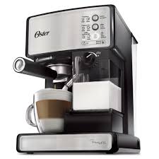With this coffee maker, you'll be able to brew coffee into a pot or directly into your travel mug. Oster Prima Latte 15 Bar Pump Espresso Cappuccino Latte Machine Stainless Steel Bvstem6601ss 033 Oster Canada