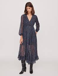 119revana Long Asymmetrical Devore Dress