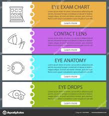 Ophthalmology Web Banner Templates Set Website Color Menu