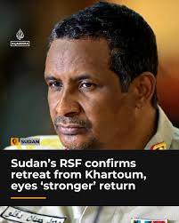 Mohamed Hamdan Dagalo, the head of #Sudan's Rapid Support Forces (RSF), has  acknowledged the paramilitary has retreated from the capital #Khartoum as  he warned the fighting against the Sudanese army was not