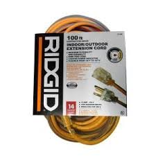 Ridgid 100 Ft 14 3 Heavy Duty Extension Cord Aw62624 At The Home Depot Extension Cord Outdoor Extension Cord Cord Light