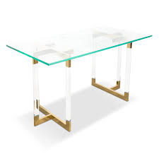 The advantage of its size is that it might even fit in your bedroom. Trousdale 2 Desk Modern Lucite And Glass Top Desk Modshop