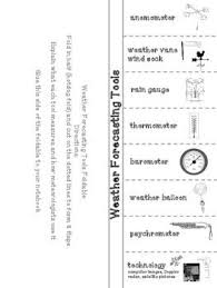 Weather Forecasting Tools Foldable 5th Grade Science