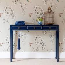 Three Drawer Console Orchid Blue Console Table Oriental Interior Console Table Decorating