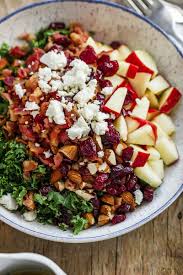 Apple Cranberry Bacon Kale Salad Recipe Healthy Kale Salad Recipe Healthy Salad Recipes Kale Salad Recipes Kale Recipes