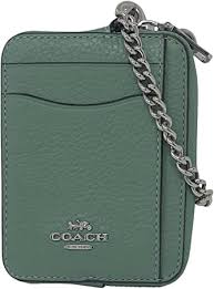Maybe you would like to learn more about one of these? Amazon Com Coach Pebble Leather Zip Card Case Style No 6303 Washed Green