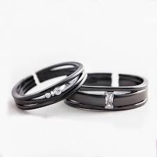 Black And Pink Rings For Her Unique Design Black 925 Sterling Silver Promise Ring For Couples Price For A Pair With Images Rose Gold Stackable Rings Gold Rings Stackable Promise Rings For Couples