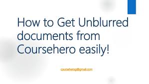 For every 10 successful uploads, you'll receive 5 unlocks, which lets you unblur 5 course hero documents. Get Unblurred Documents From Coursehero Easily