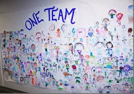 Our School Theme Of The Year Is One Team One Goal No Limits The First Few Weeks Of School Each Grade Worked School Murals School Wide Themes School Themes