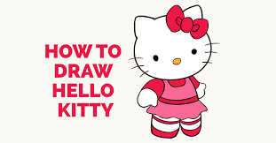 How To Draw Hello Kitty In A Few Easy Steps Easy Drawing Guides Hello Kitty Drawing Kitty Drawing Drawing Tutorials For Kids