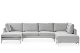 Choose from contactless same day delivery, drive up and more. Adams U Shape Sectional Sofa With Ottoman Dove Grey Left Facing Black Castlery Australia