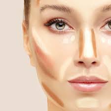 Portrait of beautiful and young woman with fresh and healthy skin and white dotted lines over face isolated on white background. How To Contour And Highlight Your Face With Makeup Dermadoctor Blog