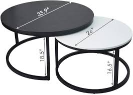 Something for everyone · fast & free shipping · top brands & styles Buy Round Coffee Tables 2 Round Nesting Table Set Circle Coffee Table With Storage Open Shelf For Living Room Modern Minimalist Style Furniture Side End Table Of Stable Black White Online In Vietnam