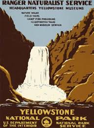 Yellowstone Wyoming Featuring Yellowstone Falls Poster Disegni Insegne