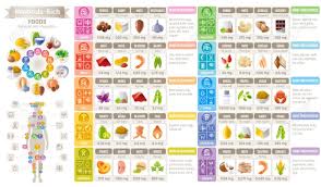 Mineral Vitamin Suppliment Food Icons Healthy Eating Flat Vector