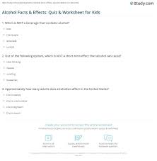 But the first beer brewed on the continent was in sir walter raleigh's colony in virginia. Alcohol Facts Effects Quiz Worksheet For Kids Study Com