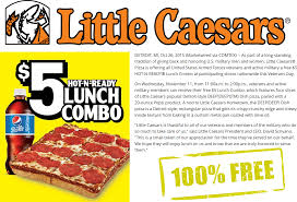 Little Caesars Deal Military Veterans United States Armed Forces Lunch