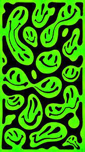 Green Smiles Hipster Wallpaper Edgy Wallpaper Trippy Wallpaper Trippy messy smiley face painting art smile. green smiles hipster wallpaper edgy