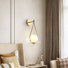 Traditional chandi pop floor lamp. Copper New Nordic Modern Living Room Bedside Brass Wall Sconce Spherical Glass Lampshade Cute E27