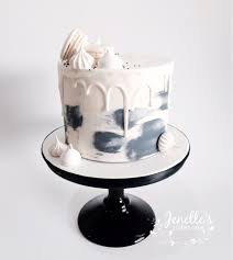 Black And White Drip Cake For Men Grey And White Drip Cake By Jenelle S Custom Cakes Barrel Cake Birthday Drip Cake Drip Cakes