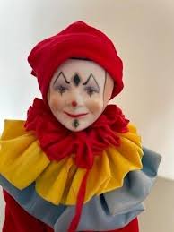 Vintage LIMITED Enesco Faith Wick Happy Harlequin Musical Clown No Box
