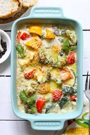 The veggie casserole has mixed vegetables coated in a creamy sauce, topped with melted cheese and crunchy french fried onions! Vegetable Bake White Sauce Baked Vegetables Fun Food Frolic