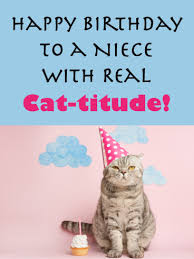 Real Cat Titude Happy Birthday Card For Niece Birthday Greeting Cards By Davia Happy Birthday Niece Niece Birthday Wishes Niece Birthday