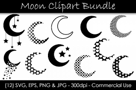 Moon Svg Bundle Moon Shape Clip Art Moon Silhouettes 361854 Illustrations Design Bundles Moon Silhouette Clip Art Moon Shapes