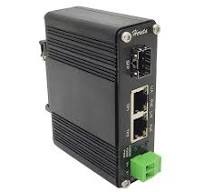 Gigabit Industrial Ethernet Media Converter POE+ 30W Aluminum Case 12~48V  DC Input Power