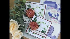 This 3 piece die set features a solid tag, a stitched tag, and an elegant happy birthday tag that are designed to be used together or independently. Card Making Magic Traditional Poinsettia Youtube