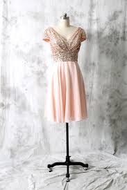 Cocktail Dress Rose Gold Sequin Chiffon Bridesmaid Dress Cap Sleeves Wedd Rose Gold Bridesmaid Dress Short Sparkle Bridesmaid Dress Sequin Bridesmaid Dresses