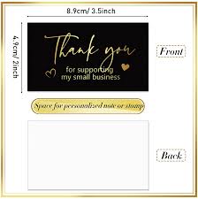 Thank you for your business. Buy 180 Black Gold Thank You For Supporting My Small Business Cards Small Thank You For Your Order Cards Thanks Greeting Cards For Retail Store Handmade Goods Shop Package Inserts 2 X