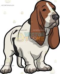 Basset Hound Clipart Black And White A Bored Basset Hound Pet Dog Cartoon Dog Dog Pattern Dog Art