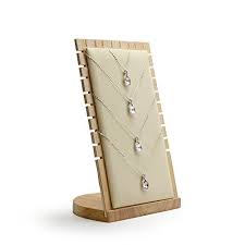Oirlv Solid Wood Jewelry Display Stand Necklace Showcase Holder Pendant Long Chain Handing Organize Wood Jewelry Display Jewellery Display Jewelry Store Design