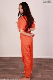 Brunette Barefoot Shackled In Prisoners Outfit Thinks About Remaining In This Situation Female Girl Outfits
