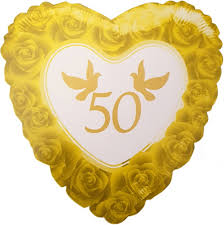 Kam auf unserer hochzeit sehr gut bei. Folien Helium Ballon 50 Jahre Goldene Hochzeit 46cm Gold Rosen