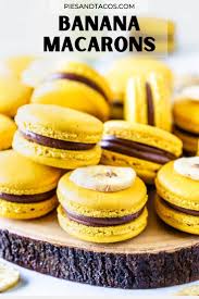 Banana Macarons Plus Video Recipe Macarons Macaron Recipe Taco Cake