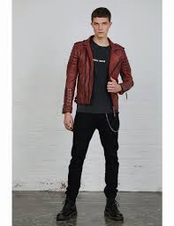 Men S Kay Michaels Burnt Red Leather Jacket Leather Jacket Leather Jeans Men Leather Jacket Outfit Men