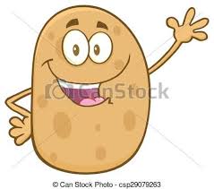 Happy Potato Character Waving Vector Stock Illustration Royalty Free Illustrations Stock Clip Art Icon Stock Clip Cartoons Vector Cartoon Clip Art Cartoon