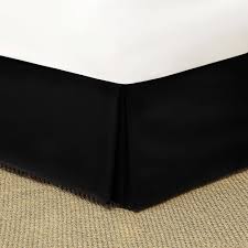 Black And White Striped Bed Skirt Black Twin Xl Bed Skirts Available Various Sizes And Colors In 2020 Solid Bed Bedskirt Striped Bedding