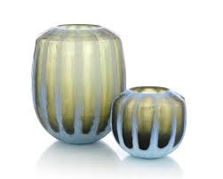 Check out our turquoise glass vase selection for the very best in unique or custom, handmade pieces from our vases shops. Set Of Two Green And Turquoise Engraved Glass Vases