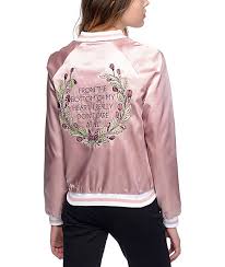 Jv By Jac Vanek Mara I Dont Care Mauve Bomber Jacket