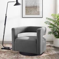 Grey Velvet Swivel Glam Deco Style Lounge Chair In 2020 Style Lounge Lounge Chair Lounge