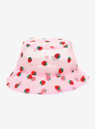 Strawberries Pink Sheer Bucket Hat In 2021 Bucket Hat Hats Pink Hat