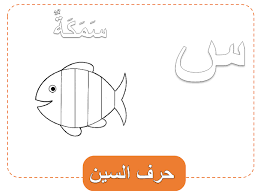 حرف السين مفرغ للتلوين للاطفال Lettering Color Letters