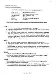 Untuk keberhasilan pemasaran perlu disusun sebuah perencanaan pemasaran (marketing plan) yang baik. Uts Manajemen Pemasaran Bank Soal Manajemen Unair