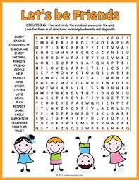 Friendship Word Search Puzzle Worksheet Activity Friendship Skills Friendship Activities Friendship Words
