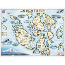 Lopez offers the easiest cycling of the three main san juan islands. San Juan Islands Map Art Prints Poster Art Wall Art