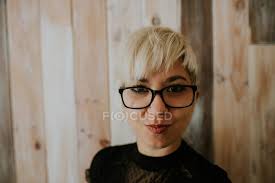 That said, keep in mind that super short hair (we're talking #1 all over the head short) will somewhat unbalance your head. Young Girl In Glasses Short Hair Face Stock Photo 171422256