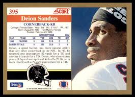 1991 fleer 210 deion sanders. 1991 Score Deion Sanders 395 On Kronozio